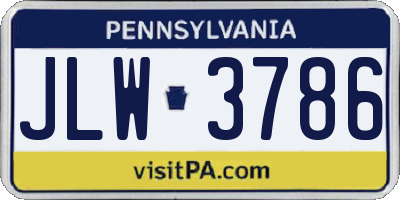 PA license plate JLW3786