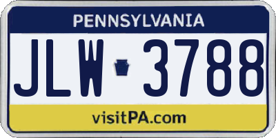 PA license plate JLW3788
