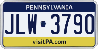 PA license plate JLW3790