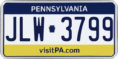 PA license plate JLW3799