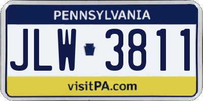 PA license plate JLW3811