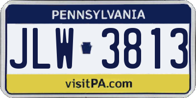 PA license plate JLW3813