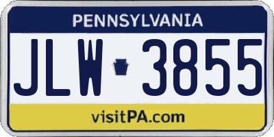 PA license plate JLW3855