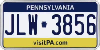 PA license plate JLW3856