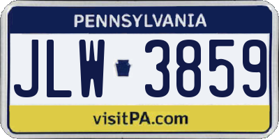 PA license plate JLW3859