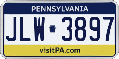 PA license plate JLW3897