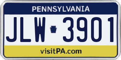 PA license plate JLW3901