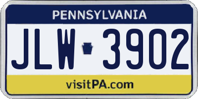 PA license plate JLW3902