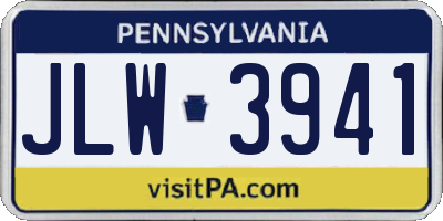 PA license plate JLW3941