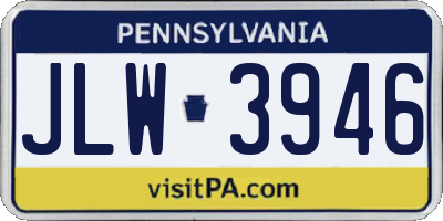 PA license plate JLW3946