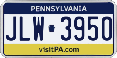 PA license plate JLW3950