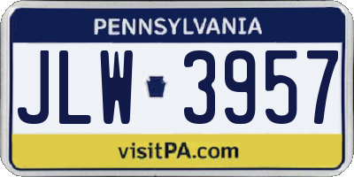 PA license plate JLW3957