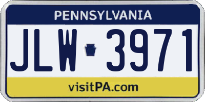PA license plate JLW3971