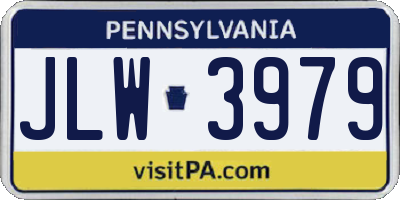 PA license plate JLW3979