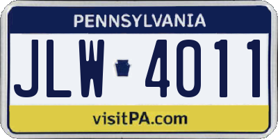 PA license plate JLW4011