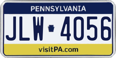 PA license plate JLW4056