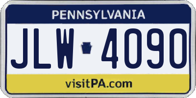 PA license plate JLW4090