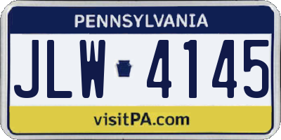 PA license plate JLW4145