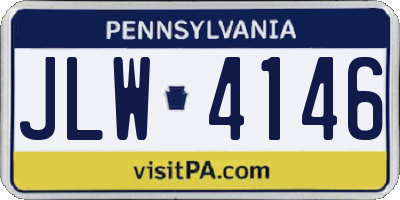 PA license plate JLW4146