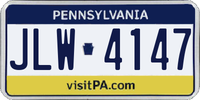 PA license plate JLW4147