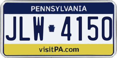 PA license plate JLW4150