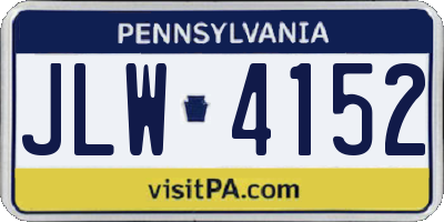 PA license plate JLW4152