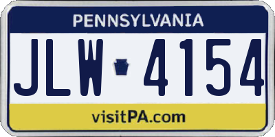 PA license plate JLW4154