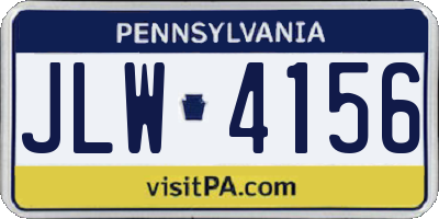 PA license plate JLW4156