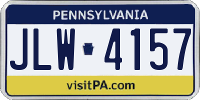 PA license plate JLW4157