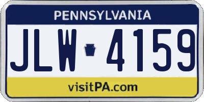 PA license plate JLW4159
