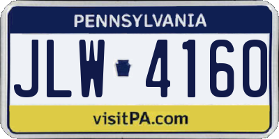 PA license plate JLW4160