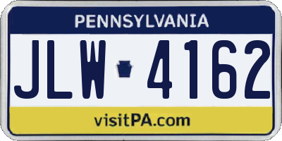 PA license plate JLW4162