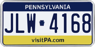 PA license plate JLW4168