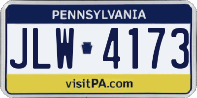 PA license plate JLW4173