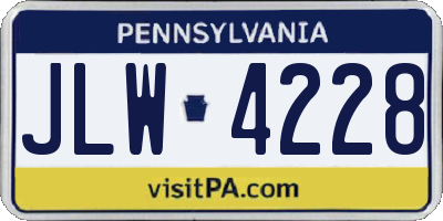 PA license plate JLW4228