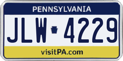 PA license plate JLW4229