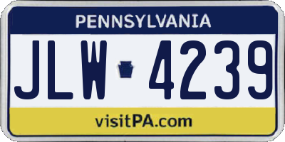 PA license plate JLW4239