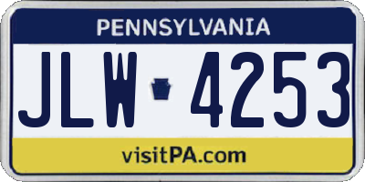 PA license plate JLW4253