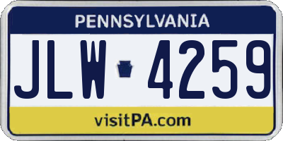 PA license plate JLW4259