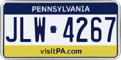 PA license plate JLW4267