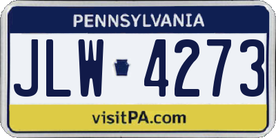 PA license plate JLW4273