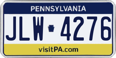 PA license plate JLW4276
