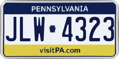 PA license plate JLW4323