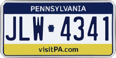 PA license plate JLW4341