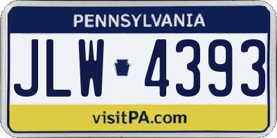 PA license plate JLW4393