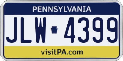 PA license plate JLW4399
