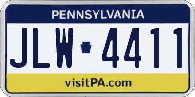 PA license plate JLW4411