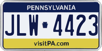PA license plate JLW4423