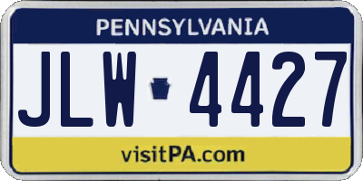 PA license plate JLW4427