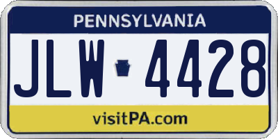 PA license plate JLW4428